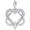 Image 1 : 10KT White Gold 0.10CTW-Diamond HEART PENDANT