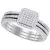 Image 1 : 10KT White Gold 0.33CTW DIAMOND MICRO-PAVE BRIDAL SET