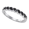 Image 1 : 10K White-gold 0.19CTW BLACK DIAMOND FASHION RING