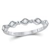 Image 1 : 10kt White Gold Womens Round Diamond Stackable Band Rin