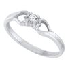 Image 1 : 10KT White Gold 0.10CT-DIAMOND PROMISE RING WHITE GOLD