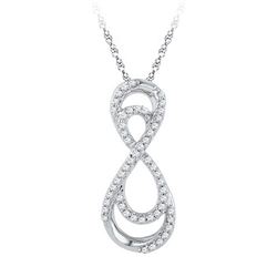 10KT White Gold 0.20CTW DIAMOND FASHION PENDANT