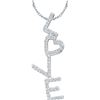 Image 1 : 14KT White Gold 0.25CTW ROUND DIAMOND LADIES LOVE PENDA