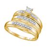 Image 1 : 10KT Yellow Gold 0.20CTW DIAMOND CLUSTER TRIO SET