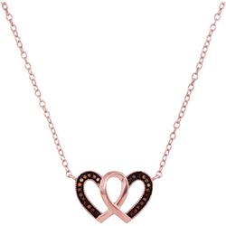 10KT Rose Gold 0.09CTW DIAMOND HEART PENDANT