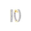 Image 1 : 10kt Yellow Gold Womens Round Natural Diamond Hoop Fash