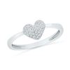 Image 1 : 10KT White Gold 0.10CTW DIAMOND FASHION HEART RING