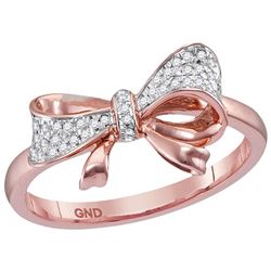 10kt Rose Gold Womens Round Natural Diamond Cluster Rib