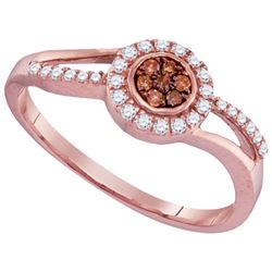 10KT Rose Gold 0.25CTW BROWN DIAMOND FASHION RING