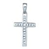 Image 1 : 10K White-gold 0.13CTW DIAMOND CROSS PENDANT