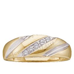 10k Yellow Gold Round Channel-set Natural Diamond Mens