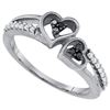 Image 1 : 925 Sterling Silver White 0.21CTW DIAMOND HEART RING