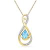 Image 1 : 10kt Yellow Gold Womens Oval Lab-Created Blue Topaz Sol