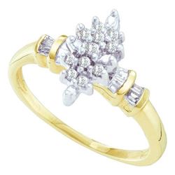 10K Yellow-gold 0.15CT DIAMOND CLUSTER LADIES RING