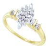 Image 1 : 10K Yellow-gold 0.15CT DIAMOND CLUSTER LADIES RING