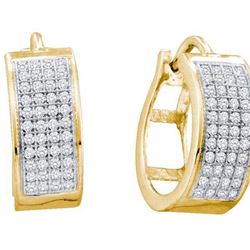 925 Sterling Silver Yellow 0.25CT DIAMOND MICRO PAVE HO