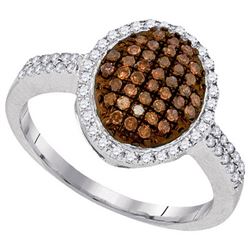 10KT White Gold 0.45CTW COGNAC DIAMOND FASHION RING