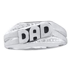 10KT White Gold 0.01CTW DIAMOND DAD RING