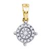 Image 1 : 10K Yellow-gold 0.15CT DIAMOND MICRO-PAVE PENDANT