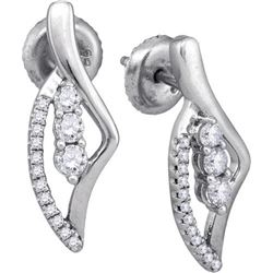 10KT White Gold 0.35CTW DIAMOND FASHION EARRING