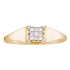 Image 1 : 14KT Yellow Gold 0.12CTW PRINCESS DIAMOND LADIES INVISI