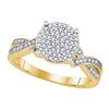 Image 1 : 10KT Yellow Gold 0.30CTW DIAMOND MICRO-PAVE RING