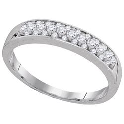 10KT White Gold 0.25CTW DIAMOND MACHINE-SET BAND