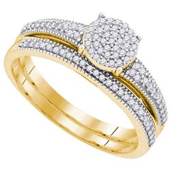 10K Yellow-gold 0.25CTW DIAMOND MICRO-PAVE BRIDAL SET