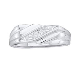 10KT White Gold 0.14CTW DIAMOND CLUSTER MENS RING