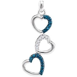 10KT White Gold 0.17CTW BLUE DIAMOND FASHION PENDANT