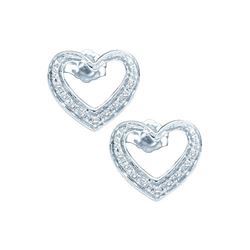 10KT White Gold 0.12CTW ROUND DIAMOND LADIES HEART FAHI