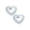 Image 1 : 10KT White Gold 0.12CTW ROUND DIAMOND LADIES HEART FAHI