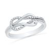 Image 1 : 10KT White Gold 0.16CTW DIAMOND FASHION RING