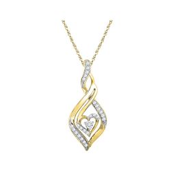 10kt Yellow Gold Womens Round Diamond Heart Spade Frame