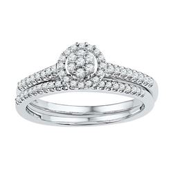 10KT White Gold 0.33CTW DIAMOND BRIDAL SET