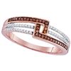 Image 1 : 10KT Rose Gold 0.10CTW DIAMOND MICRO-PAVE RING