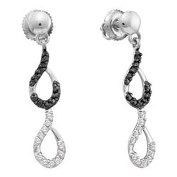 14KT White Gold 0.34CTW BLACK DIAMOND FASHION EARRING