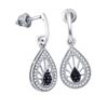 Image 1 : 10KT White Gold 0.25CT BLACK DIAMOND MICRO-PAVE EARRING