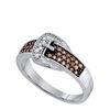 Image 1 : 10KT White Gold 0.28CTW COGNAC DIAMOND FASHION BAND
