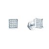 Image 1 : 14KT White Gold 0.10CTW DIAMOND MICRO PAVE EARRINGS