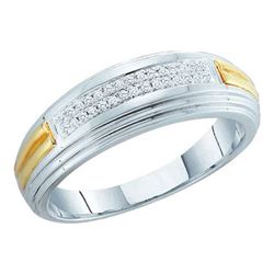 10KT White Gold Two Tone 0.10CT DIAMOND FASHION MENS BA
