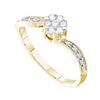 Image 1 : 14KT Yellow Gold 0.25CTW DIAMOND FLOWER RING