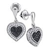Image 1 : 10KT White Gold 0.50CTW BLACK DIAMOND MICRO-PAVE EARRIN
