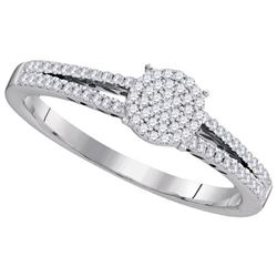 10KT White Gold 0.20CTW DIAMOND MICRO-PAVE BRIDAL RING