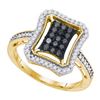 Image 1 : 10K Yellow-gold 0.50CTW BLACK DIAMOND FASHION RING