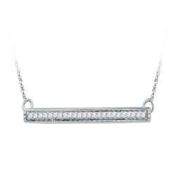 10KT White Gold 0.10CTW DIAMOND FASHION NECKLACE