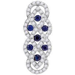 Womens 10K White Gold Blue Enhanced Real Diamond Infini