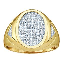 10KT Yellow Gold 0.25CTW DIAMOND CLUSTER MEN RING