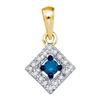 Image 1 : 14K Yellow-gold 0.21CT BLUE DIAMOND FASHION PENDANT