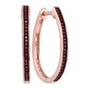 Image 1 : 10KT White Gold 0.15CTW DIAMOND MICRO-PAVE HOOPS